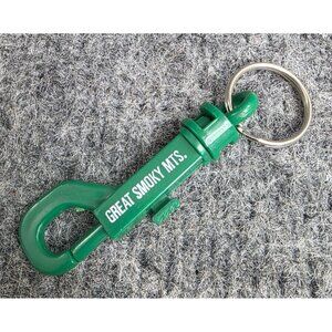 Great Smoky Mts. Green Carabiner Keychain